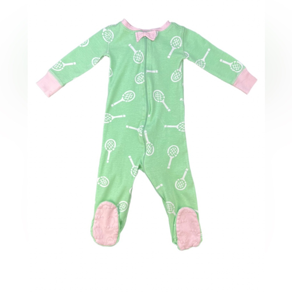 THE BEAUFORT BONNET CO TBBC Pima Cotton Tennis Print Baby Girl Footie - 6-12M